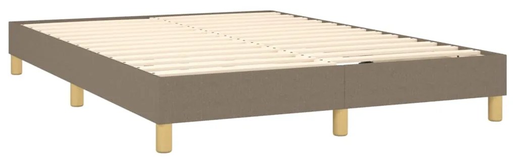 Cama sem colchão 140x190 cm tecido castanho-acinzentado