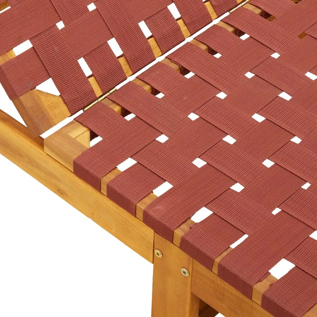 Espreguiçadeiras 2 pcs madeira de acácia maciça/tecido vermelho