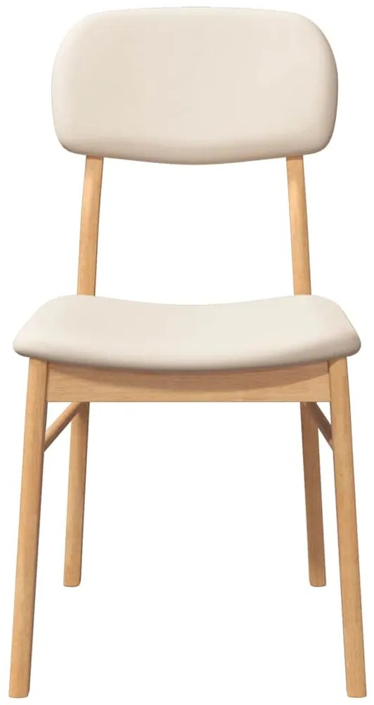 Cadeiras de jantar com almofadões 2 pcs madeira maciça natural