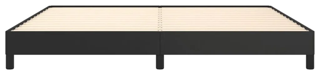 Estrutura de cama 200x200 cm couro artificial preto