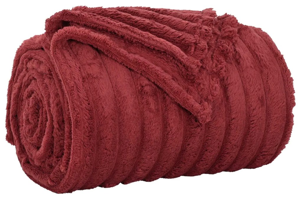 vidaXL Cobertor Vermelho Bordeaux 270 x 240 cm Lã
