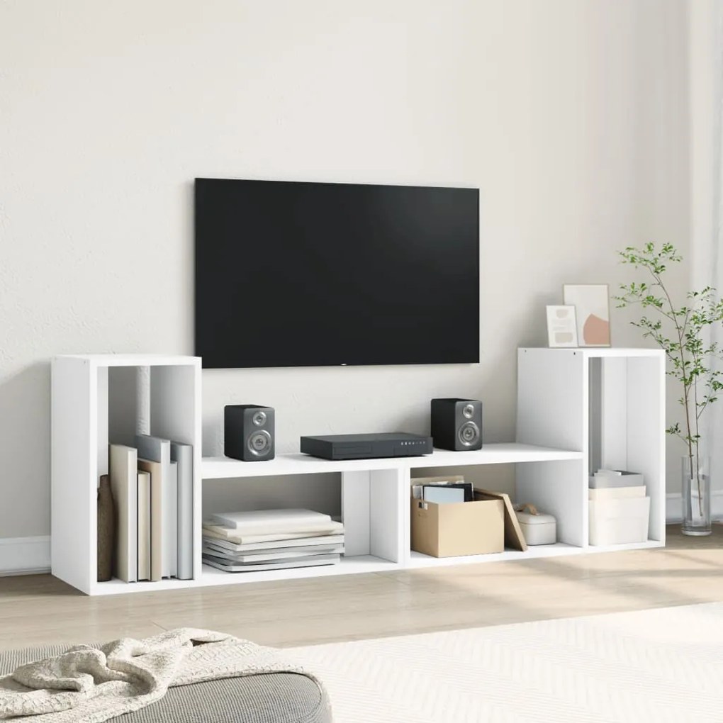 Móveis de TV 2 pcs 75x30x50 cm derivados de madeira branco