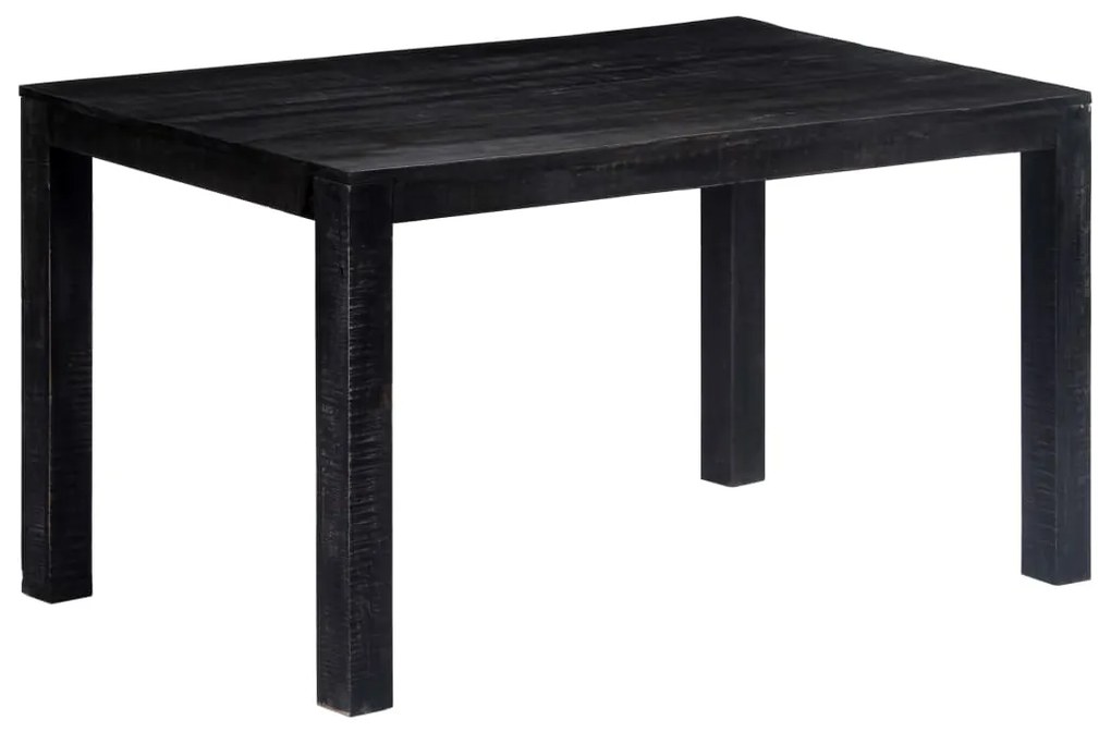 Mesa de jantar 140x80x76 cm madeira de mangueira maciça preto