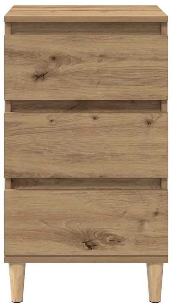 Mesa de cabeceira vidaXL Carvalho Artisan 40x35x70 cm Madeira de engen