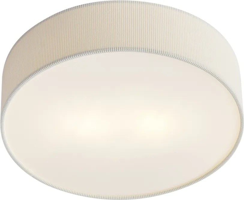 Plafon moderno branco com abajur de veludo 38cm 2-luzes - Luz