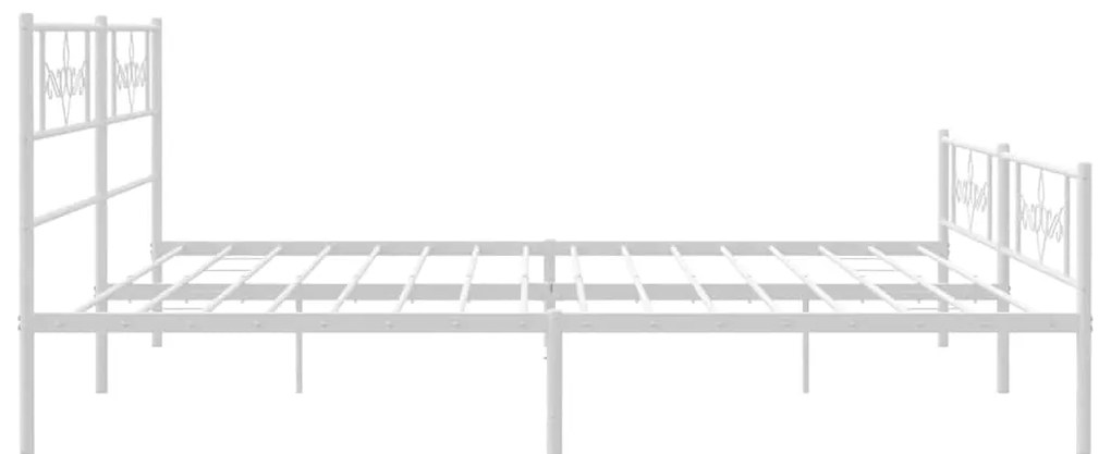 Estrutura de cama com cabeceira e pés 183x213 cm metal branco