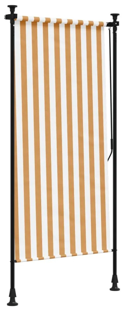Estore de rolo exterior 100x270 cm tecido/aço laranja e branco