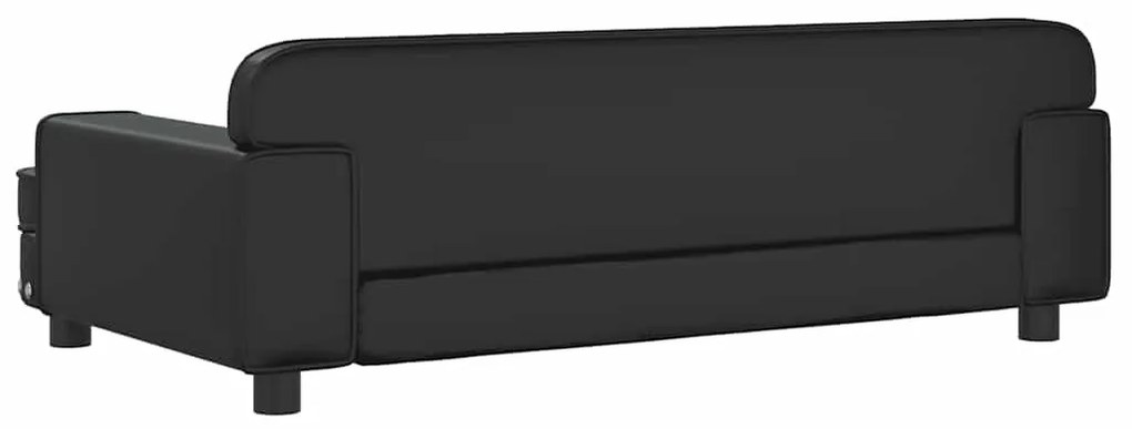 Cama para cães 90x53x30 cm couro artificial preto