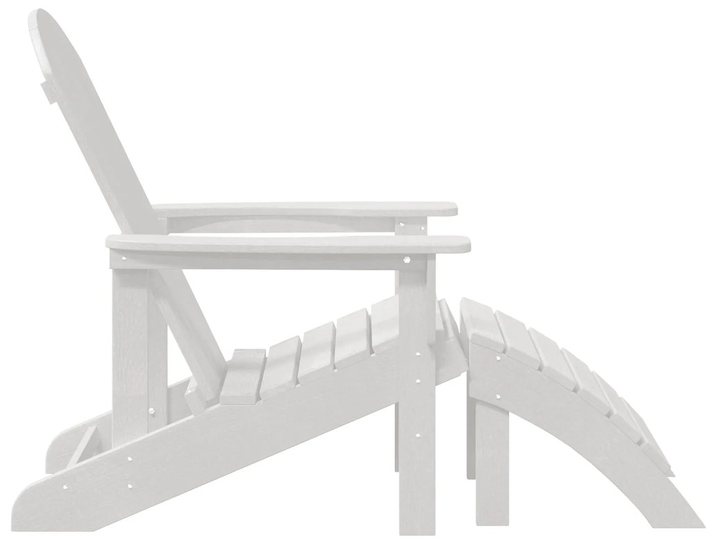 Cadeira Adirondack com Apoio para Pés Branca HDPE