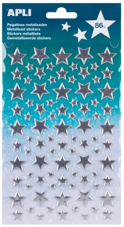 Adesivos - Estrelas de Prata 160x282mm Apli