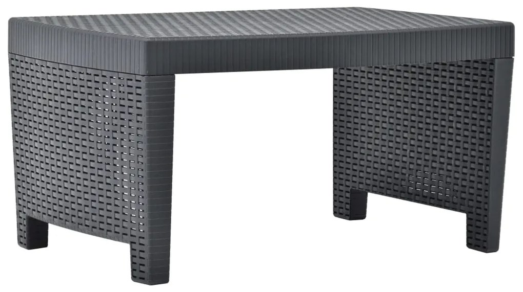 Conjunto lounge para jardim 3 pcs plástico antracite
