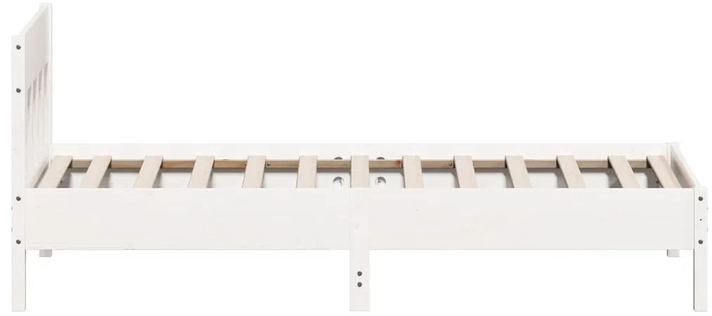 Cama sem colchão 100x200 cm madeira de pinho maciça branco