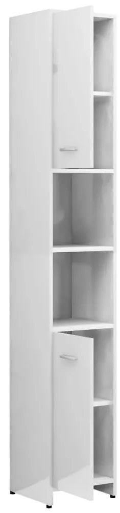 3 pcs conj. móveis casa de banho contraplacado branco brilhante
