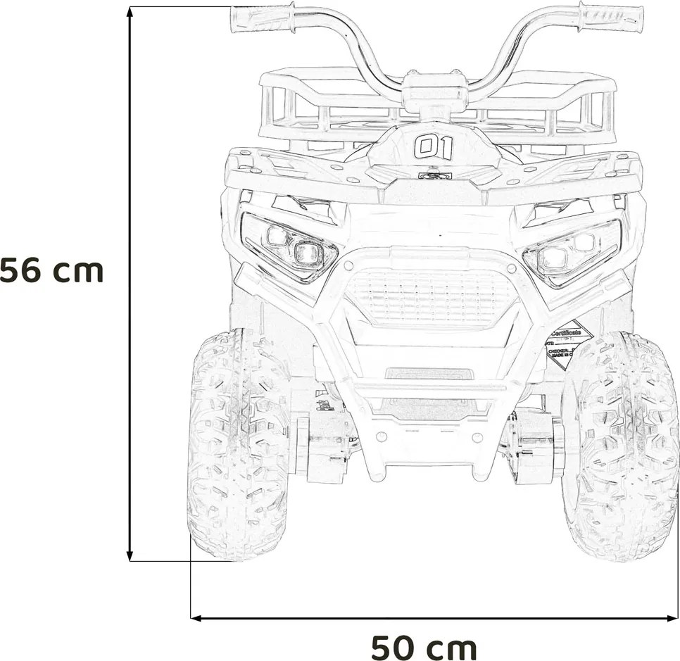 Moto 4 eletrica 12V 4x4 para crianças ATV Robust 01, Rodas de espuma EVA Amarela