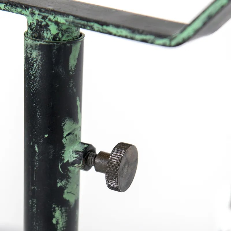 Candeeiro de pé industrial bronze com verde 140 cm - Byron Retro