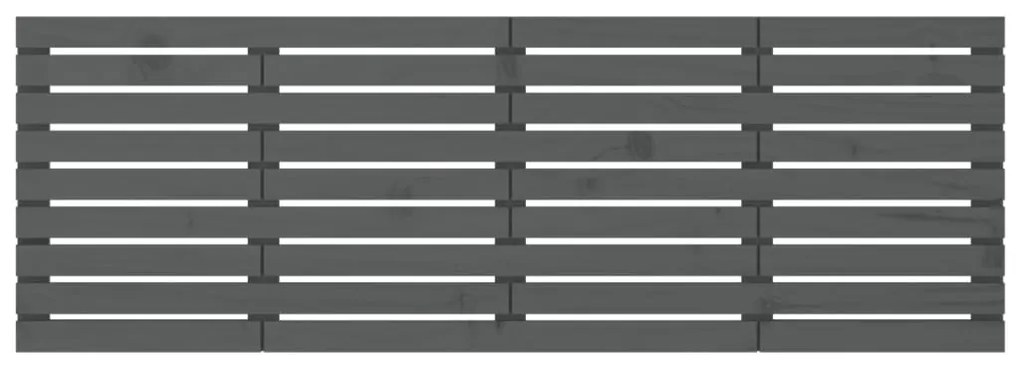 Cabeceira de parede 166x3x63 cm madeira de pinho maciça cinza