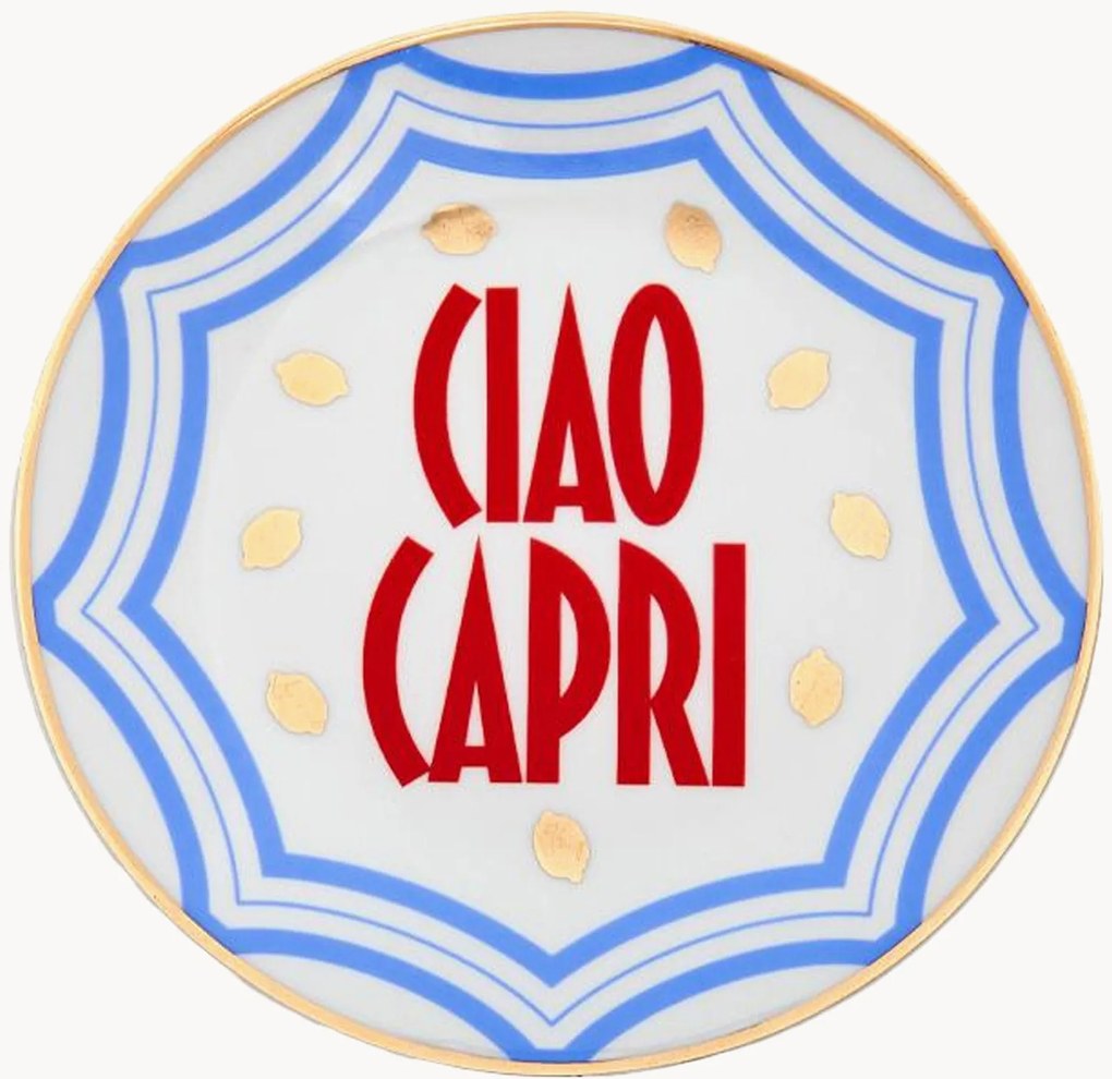 Prato de sobremesa em porcelana Capri