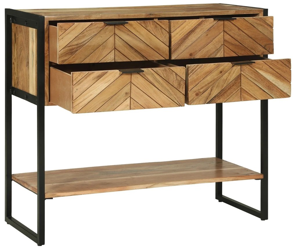 Mesa de Consola 90x35x80 cm Madeira Sólida Acácia