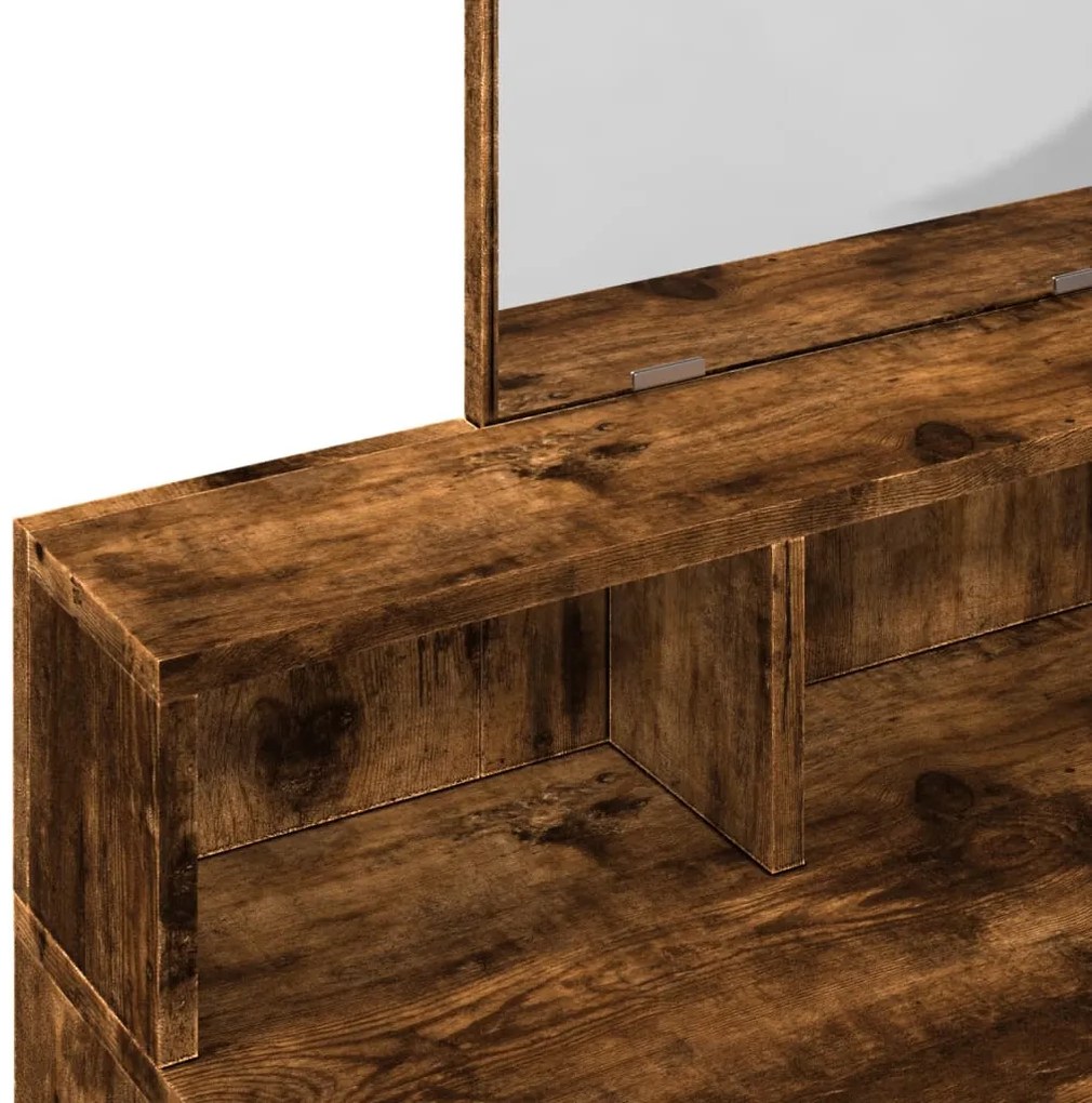 Toucador com espelho 80x41x144,5 cm carvalho fumado