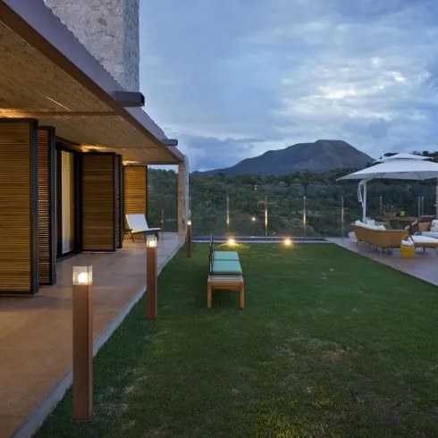 Candeeiro de pé para exterior industrial castanho ferrugem 70 cm IP44 - Denmark