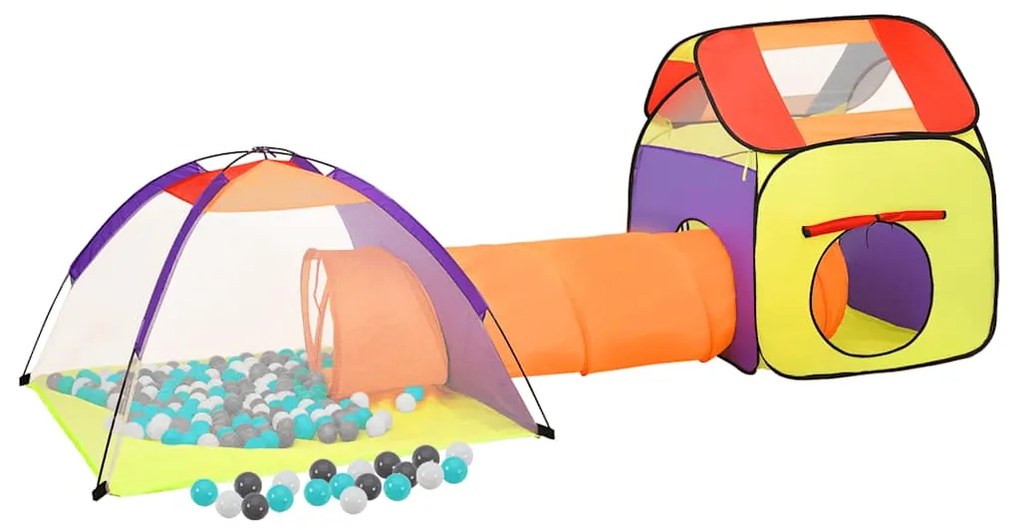 Tenda de brincar infantil com 250 bolas 338x123x111 cm multicor