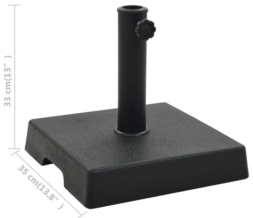 Base de guarda-sol quadrada poliresina 8 kg preto