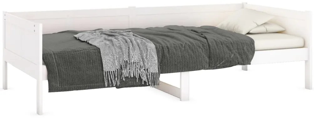Sofá-cama 90x190 cm madeira de pinho maciça branco
