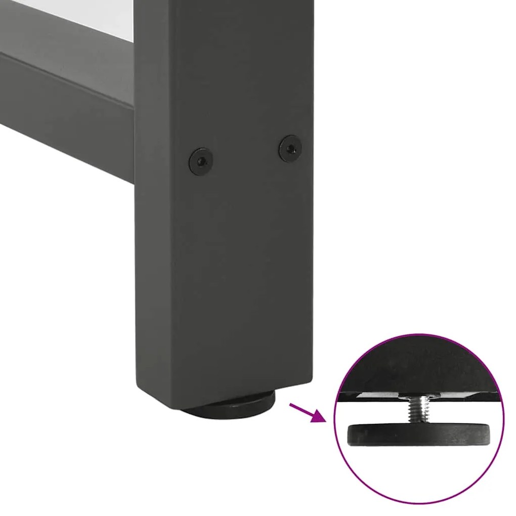 Pés para mesa de jantar antracite 2 peças 100x(72-73) cm aço