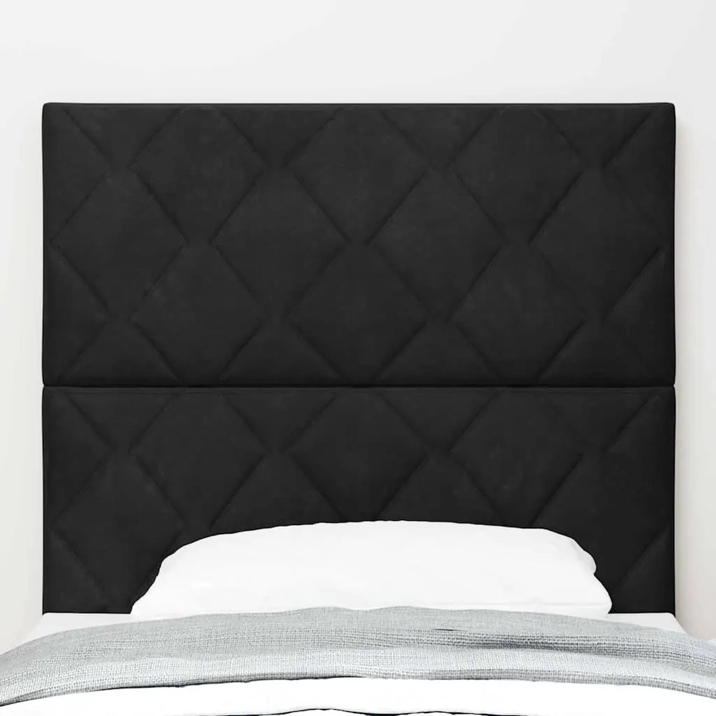 Cabeceira LED Blocos de Diamante Preto 100 cm Veludo
