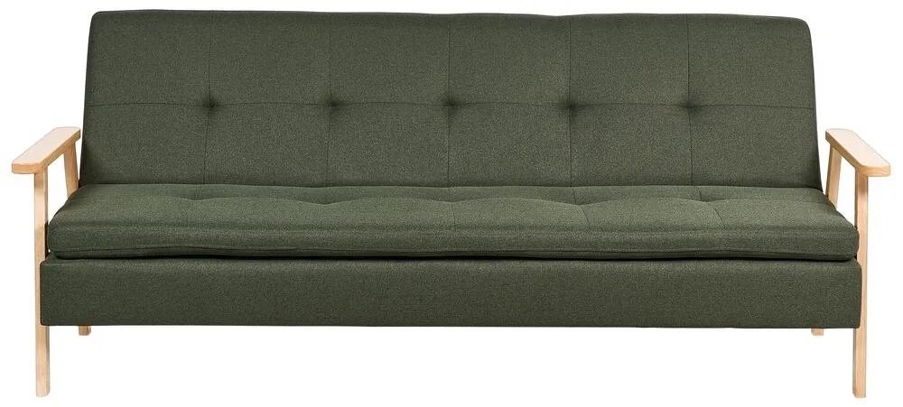 Sofá-cama 3 lugares em tecido verde TJORN Beliani