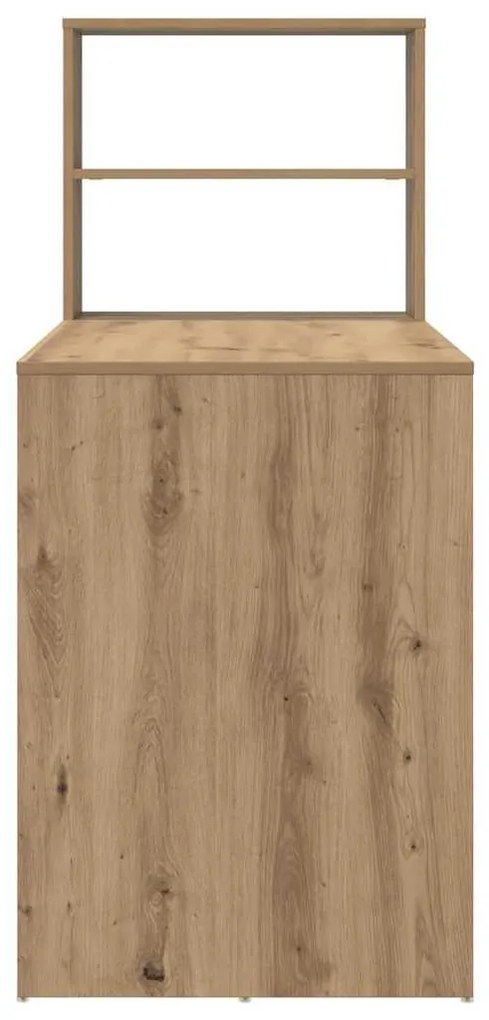 Mesa com Armazenamento Carvalho Artesanal 113x54x120 cm Madeira Engenh