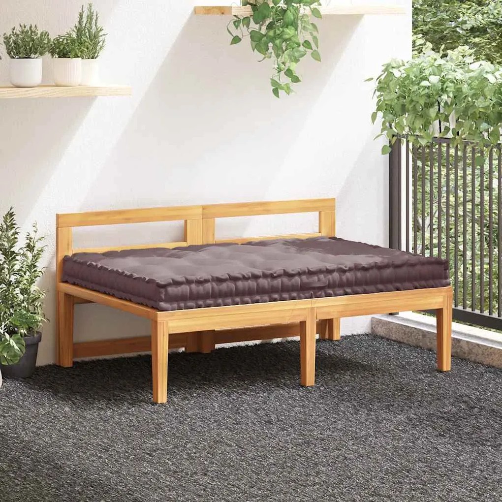 vidaXL Almofadão móveis paletes algodão 120x80x10 cm cinza-acastanhado