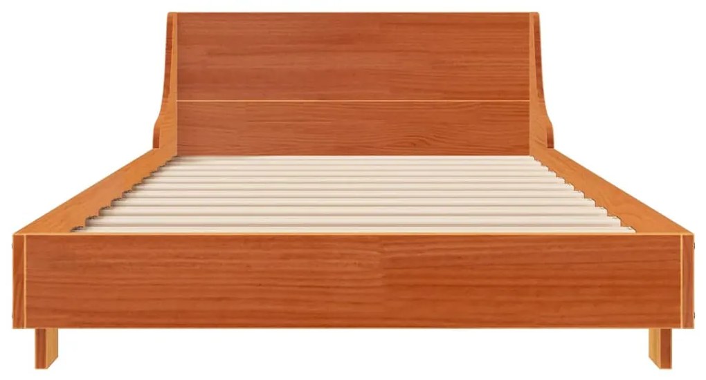 Cama sem colchão 90x200 cm pinho maciço castanho-mel