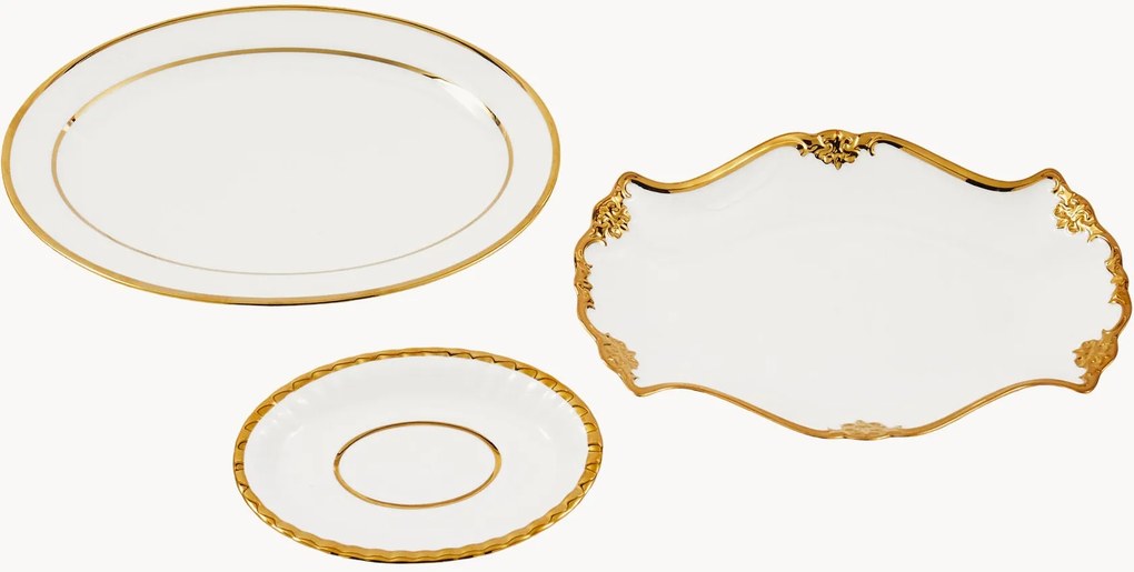 Conjunto de servir em porcelana Golden, conjunto de 3