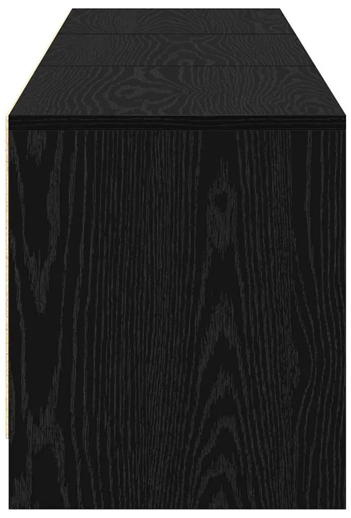 Armário de TV com LED Carvalho Preto 162.5x34x40 cm Madeira Engenheira