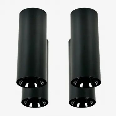 Pack De 4 Apliques De Teto Led De Superfície Redondos Ø7,2 Cm Para Exterior Em Alumínio Luisiana Preto & 8 W & 38º & Branco Neutro 3500k - Sklum