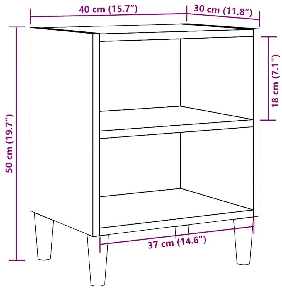 Mesas de cabeceira 2 peças madeira velha 40x30x50 cm