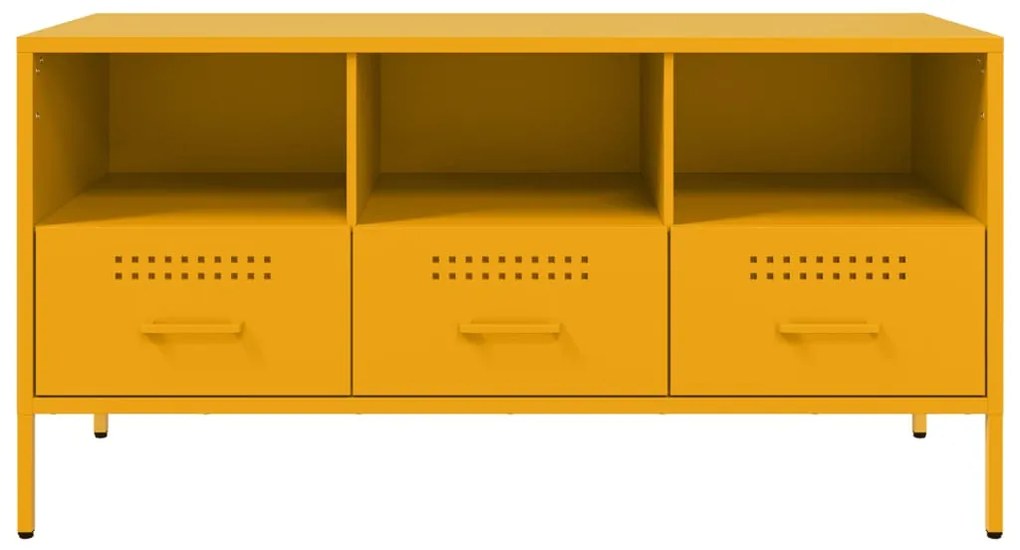 Móvel de TV 100,5x39x50,5 cm aço amarelo mostarda
