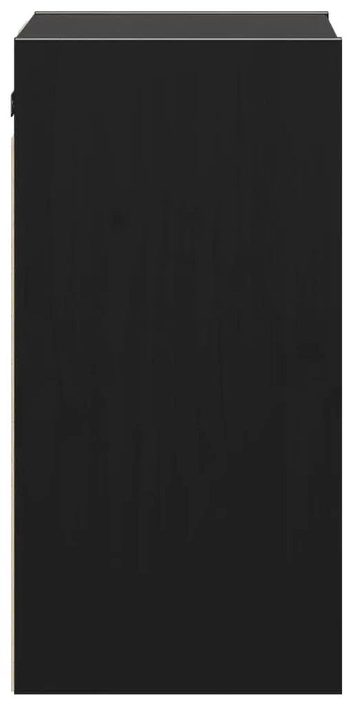 Armários de parede 2 pcs 30x30x60 cm pinho maciço preto