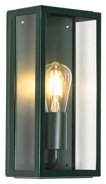Candeeiro de parede exterior industrial verde escuro com vidro IP44 - Rotterdam Industrial
