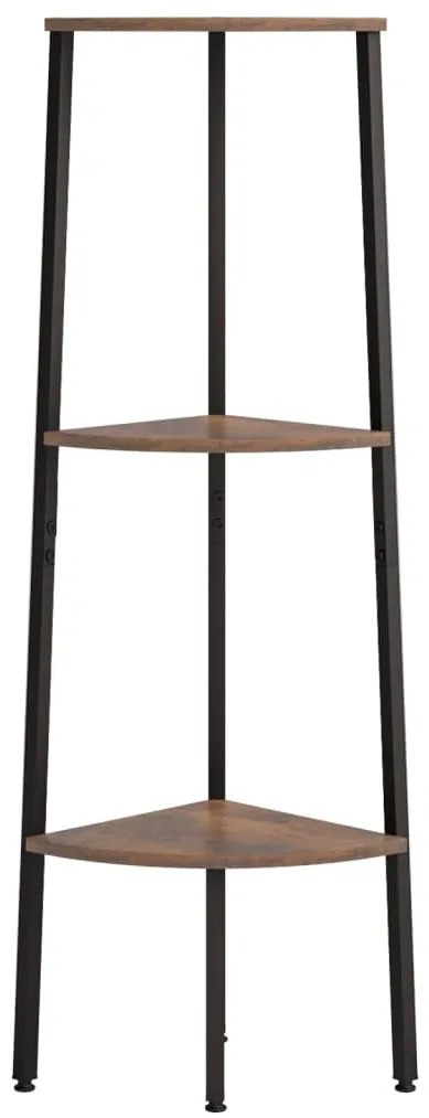 Estante canto 3 prat. 45,5x31,5x120 cm castanho-escuro/preto
