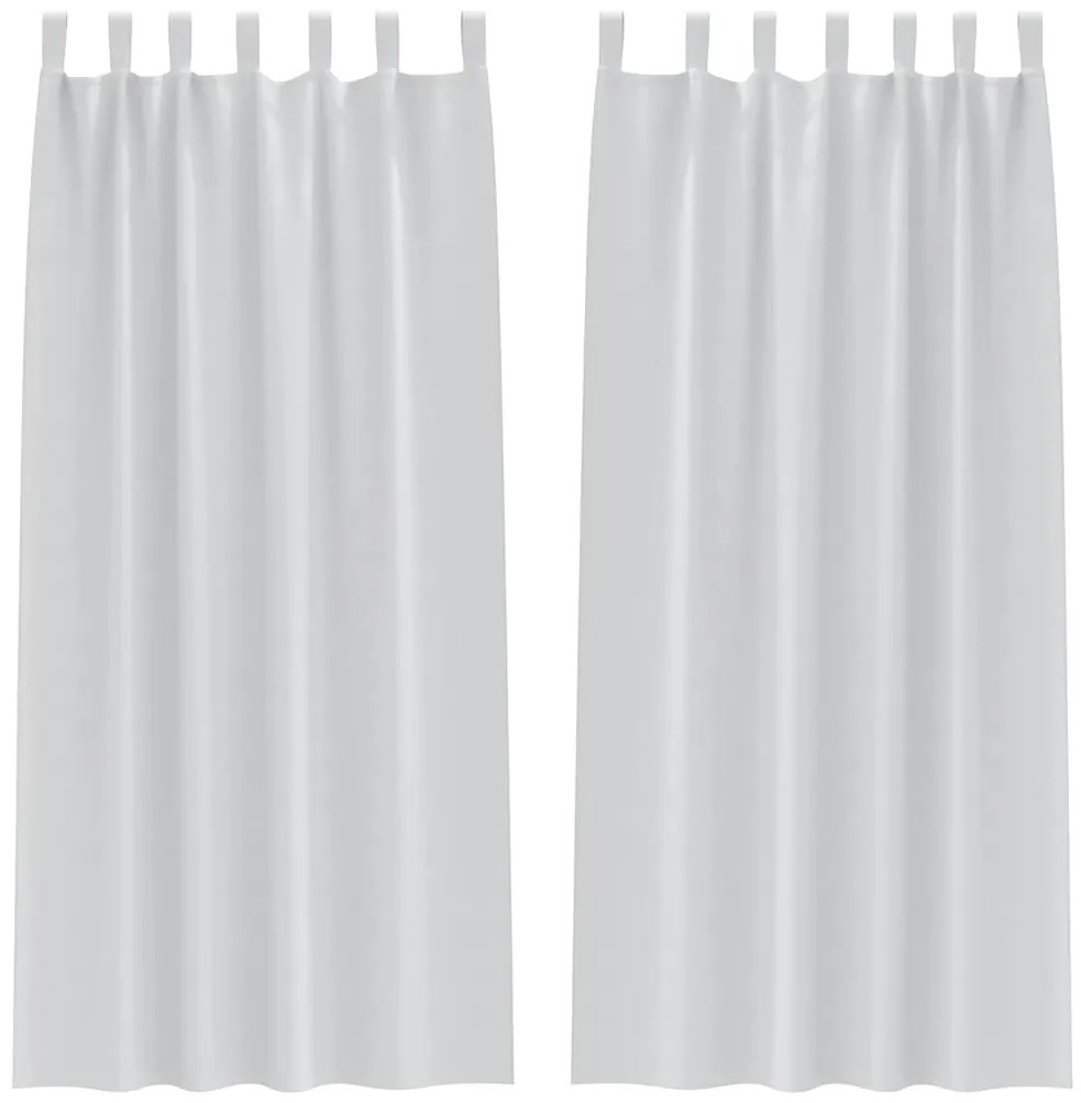 Cortinas com cortinas 2 pcs Cinza Claro 260 x 140 cm Poliéster