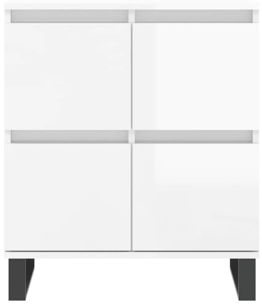 Aparadores 2 pcs derivados de madeira branco brilhante