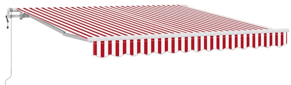 Toldo Retrátil Vermelho e branco 350 x 250 cm Vermelho e branco