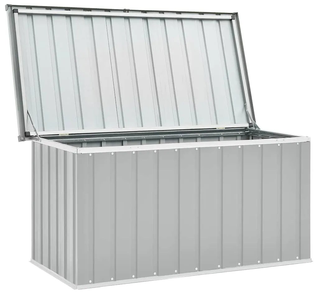Caixa de arrumação para jardim 129x67x65 cm cinzento