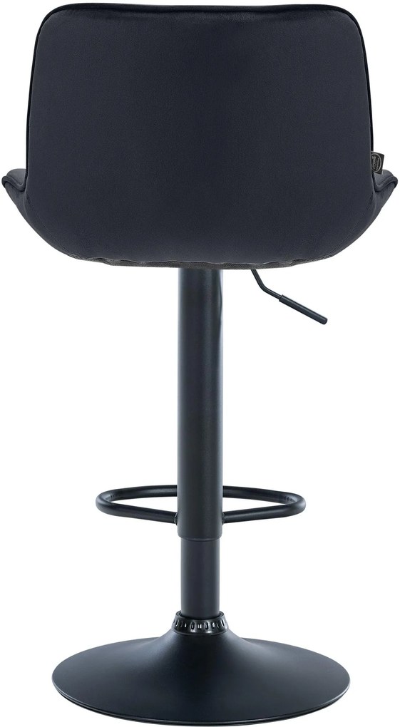 Banco alto em veludo com estrutura preta 85-106 x 49 x 51 cm preto