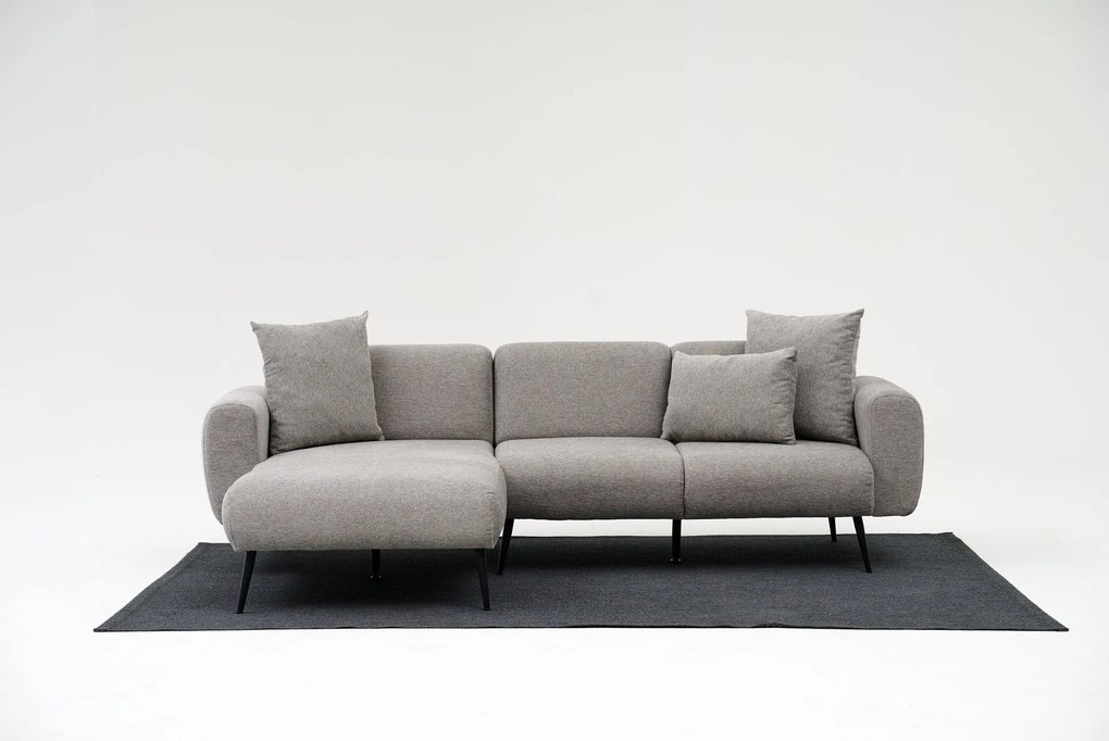 Sofá de Canto Side – Cinzento Claro – 252x77x82 cm