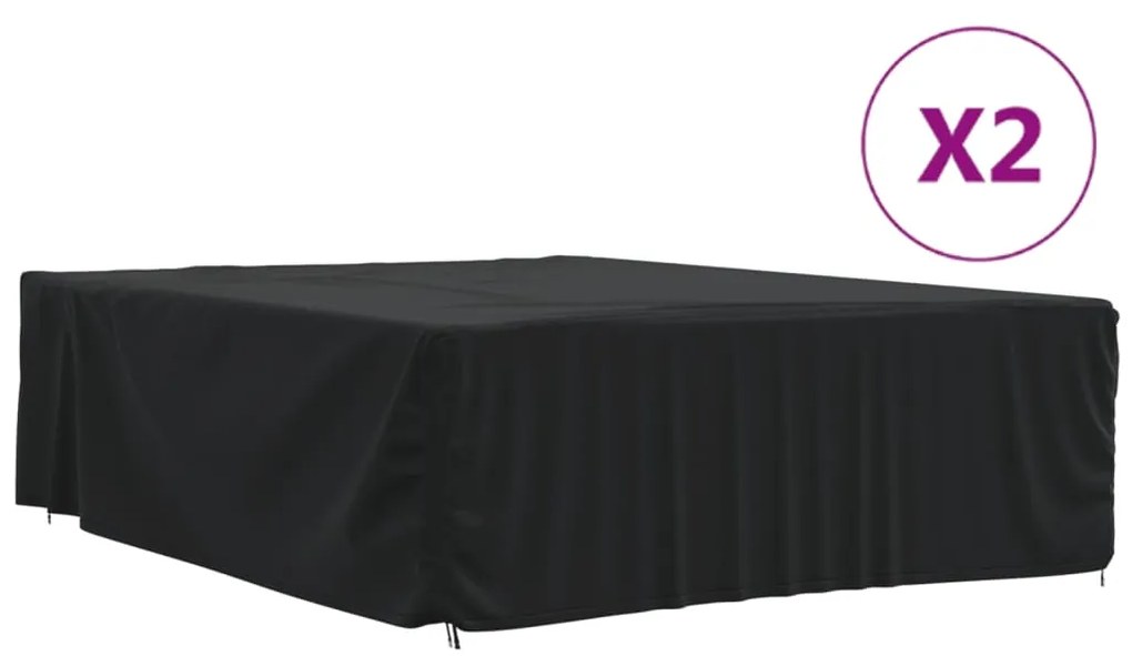 vidaXL Capas p/ mobília de jardim 2pcs 350x260x90 cm 420D oxford preto