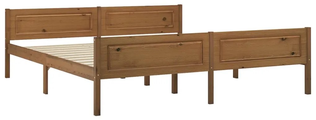 Estrutura de cama 180x200 cm pinho maciço castanho mel
