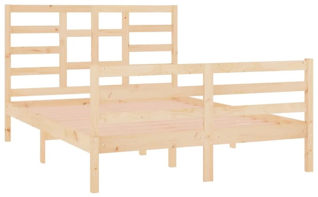 Estrutura de cama casal 135x190 cm madeira maciça